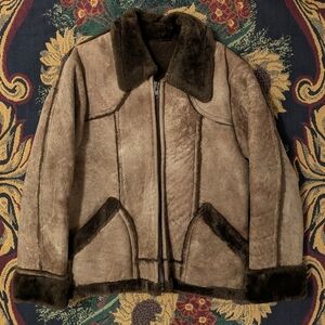 Vintage Trojan Sheepskin Shearling Flight Jacket